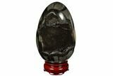 Septarian Dragon Egg Geode - Black Crystals #177422-1